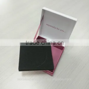 Hot Selling Pink Cardboard Velvet Jewelry Packaging Box thumbnail-6