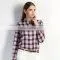 Women Red Plaid Shirt Classic Business thumbnail-1