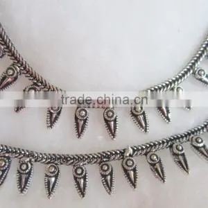 Anklets Oxidized Silver Tone Payal thumbnail-3