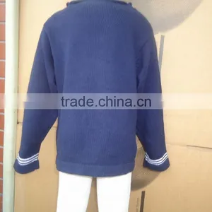 Child Teenager Kids Sailing Boat Pattern Dark Navy Blue Pullover Sweater thumbnail-3