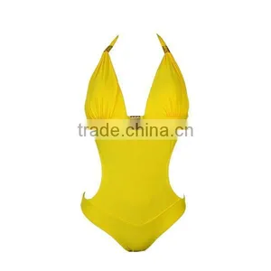 Yellow Super Quality Best Sell One Piece Swimsuit thumbnail-2
