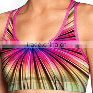 Cheap Wholesale Sports Bra Fashionable Custom Ladies Sublimation Sports Bra thumbnail-3