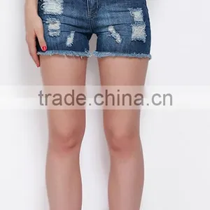 EY0590P New Fashion Jeans Shorts Women 2016 Sexy Patch Holes Women Demin Shorts thumbnail-1