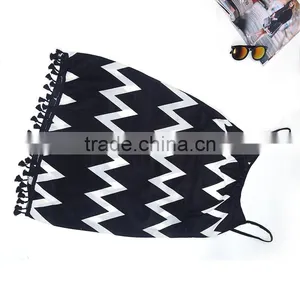 Walson Wavy Striped Beach Skirt Tassel Harness Sexy Chiffon Dress thumbnail-5