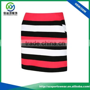 Top Quality Contrast Color Fashion Stripe OEM Service Golf Skirt,golf Skort thumbnail-3