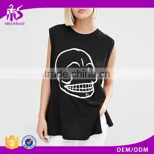 Guangzhou Shandao Casual Summer O-neck Sleeveless 160g Custom Woman Bamboo T Shirts thumbnail-1