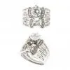 Women's New Fashion Unique 18K Gold Wedding Rings With Big Round Diamond thumbnail-1