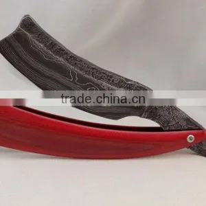 Damascus Metal Straight Red Razor thumbnail-1