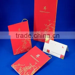 Japan Wedding Invitation Card 'KASUGA RED' Wholesale thumbnail-1