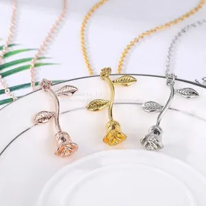 Fashion Jewelry Rose Flower Necklace thumbnail-1