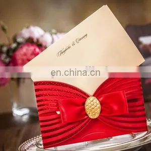 Luxury Greeting Card 6005 Free Customized Printing Red Wedding Invitation Cards thumbnail-4