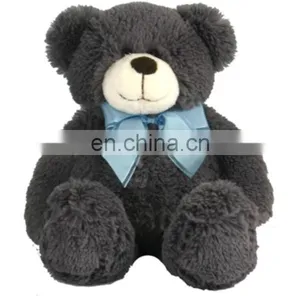 Blue Bow Dark Grey Teddy Bear Toys for Baby thumbnail-1