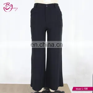2017 Latest Design Black Color Wide Leg Loose Pants Women thumbnail-2