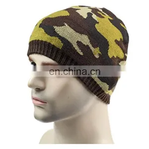 Men's Winter Hat Outdoor Camo Knitted Fleece Lined Beanie Hat thumbnail-2