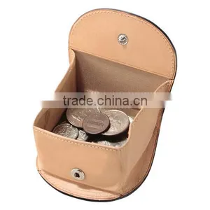 Small Size Cowhide Leather Coin Case Coin Holder Purse With Snap Closure thumbnail-4