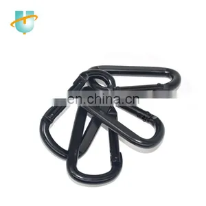 7.5*80mm D Type Safety Carabiner Snap Hook Spring Hook Plated Black Coated thumbnail-4