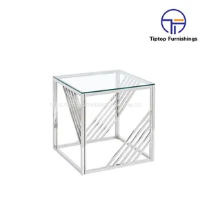 Hot Selling Bespoke Furniture Luxury Gold Stainless Steel Side Table Modern End Table for Living Room thumbnail-3