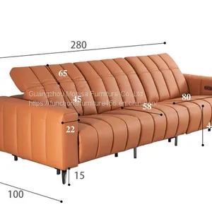 Modern Minimalist Fabric Multi-Functional Sofa Size Apartment Living Room Three-Seat Sofa thumbnail-3