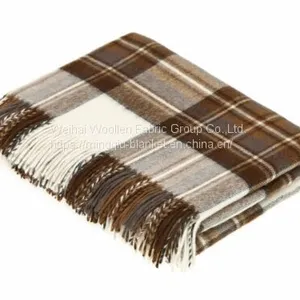 Pure Virgin New Wool Throw Blanket for Sofa Decoration ,camping,travel Picnic thumbnail-3