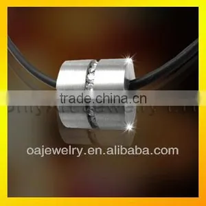 Round Shape Shiny AAA CZ Inlaid Women or Men's Titanium or Stainless Steel Pendant thumbnail-1