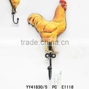 New Embossed Cock Shape Metal Single Hook thumbnail-1