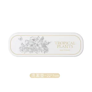 Highly Absorbent Quick Drying Floral Printing Diatomite Stone Bath Mat Set thumbnail-4
