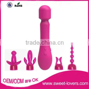 2016 Newest Full Silicone Surface USB Magnet Charging Wireless Rotation Vibrator, Best Sex Toy Magic Wand Massager on Sale thumbnail-3