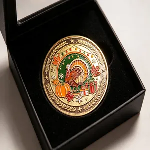 North America Landmark Challenge Coin Set, 9 Pcs 3D Hard Enamel Antique Metal Souvenir Coins for Tourist Gift Collection thumbnail-4
