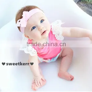 Ins New Style Kids Boutique Clothing Colorful T-shirts Fly Sleve Lace Design Pure Cotton High Quality Newbron Baby Girls Shirts thumbnail-5