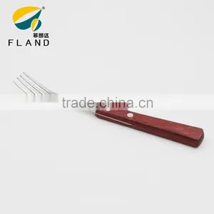Stainless Steel Cutlery12pcs Rose Wood Handle Metal Steak Knife and Fork Set thumbnail-4