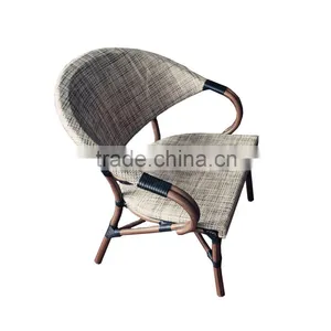 Comfortable Garden Rattan Relax Chair Cast Aluminum Outdoor French Bistro Rattan Chairs thumbnail-4