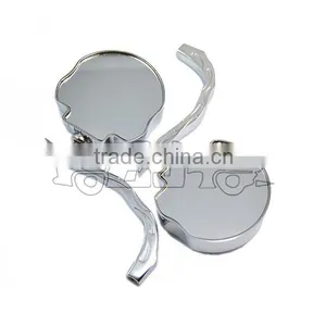 BJ-RM-354 Hot Sale Skull Aluminum Chrome Motorbike Mirror for Harley thumbnail-2
