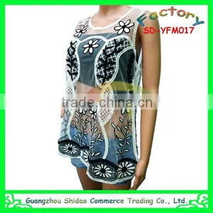 Women Blouses Summer Tank Tops Designs Embroidery Blouses thumbnail-2