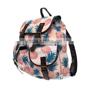 2016 3d Printed Pineaple Pastel Colour Vintage Canvas Rucksacks Cute School Satchel Rucksack Backpack Campus Bag thumbnail-2