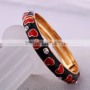 Black Enamel Bracelets Heart Shaped Summer Bracelets thumbnail-1