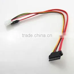7-Pin SATA To 22-Pin SATA Cable With LP4 Power thumbnail-1