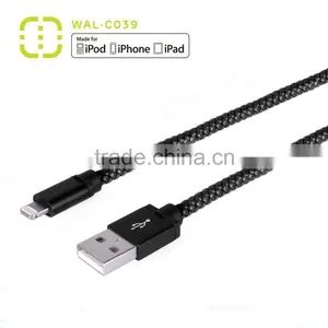 Black Color for Iphone 5 Fabric Braided Charger Usb Cable thumbnail-1