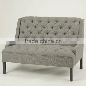 Living Room Use Button Design 2 Seat Wooden Sofa /wooden Fabric Loveseat Sofa(KY-3197) thumbnail-2
