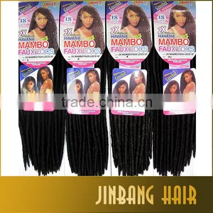 1PC Premium Quality Havana Mambo Twist Faux Locs Hair Twist Braid 18" Dreadlock Synthetic Hair Extension thumbnail-4