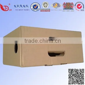 Water -Proof,Recycle Eco-friendly Paper Material Carton Box Corrugated Box With Handle thumbnail-1