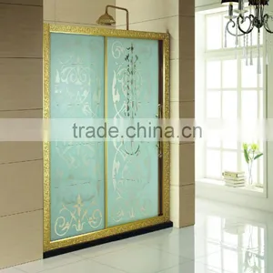 Y104 6/8mm Superior Aluminum Sliding Door Gold Whole Shower Room thumbnail-1