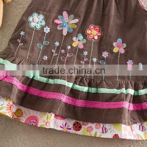 (9016#BROWN) 18M-6Y Children Wear Cotton Baby Girls Corduroy Girl Dress thumbnail-6