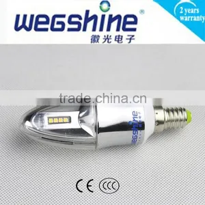 Led Electroplating Candle Lights 3W Led Bulb Lamp Light for Room Wholesale Price thumbnail-2