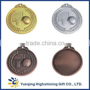 57# Good Style Gold Silver Bronze Plated Zinc Alloy Sports Award Souvenir Factory Price Round Metal Basketball Medal thumbnail-1