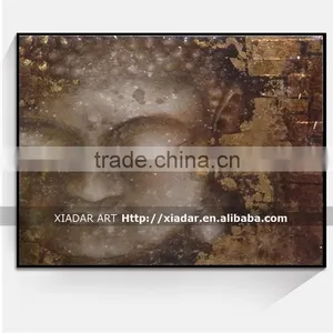 Handmade Decor 3d Buddha Face Oil Painting on Canvas Shu174 thumbnail-1