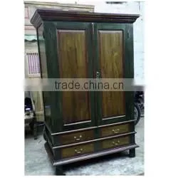 Panel TV Cabinet 2 Panel Doors, 4 Draws Green thumbnail-1