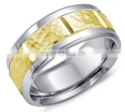 Coolman Fashion Men Jewelry Tungsten Ring,yellow Gold Tungsten Carbide Wedding Engagement Ring CMR-038-2 thumbnail-1