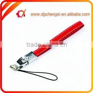 Custom Printing Logo Black Leather Phone Hand Strap thumbnail-3
