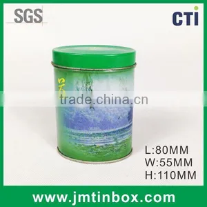 Oval Chinese Green Tea Tin Box thumbnail-1