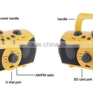 Dynamo Power Portable Mini Mp3 Player Built-in Speakers Portable Dvd Player Flashlight thumbnail-1